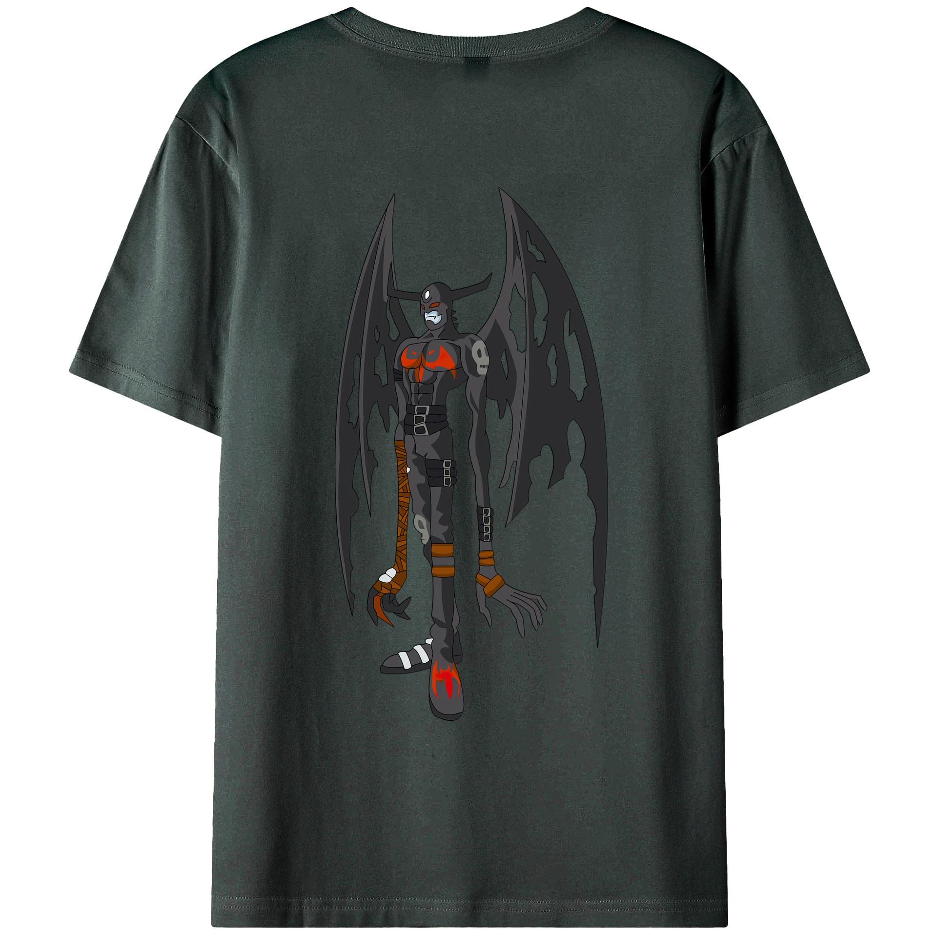 （画像用） Digimon デジタルモンスター/デジモン 綿100％ メンズ半袖Tシャツ（バックプリント） 通気性